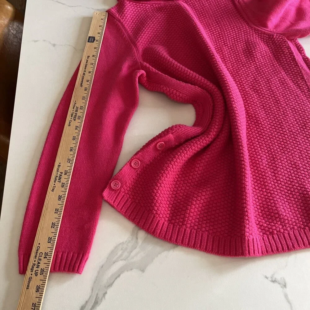 Talbots Cuff Neck Knit Pullover Sweater Dark Pink 3-Button Side Women's Plus 1X